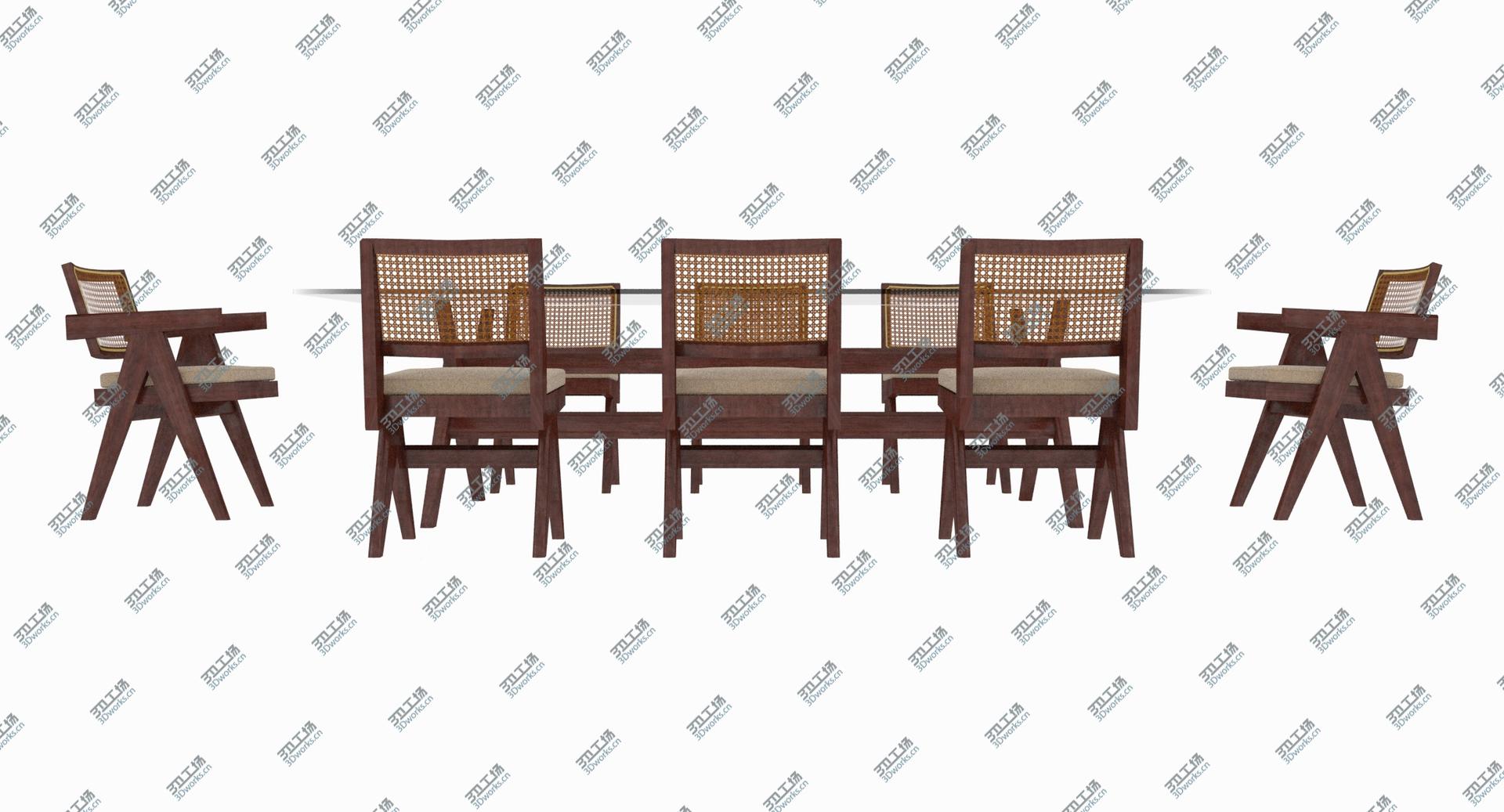 images/goods_img/202105073/3D model Cassina Jeanneret Capitol Complex Glass Table with Office Chair and Mahogany Chair Set/4.jpg